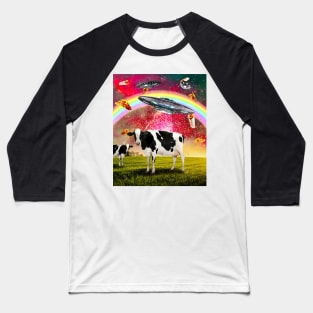 Cow UFO Abduction Baseball T-Shirt